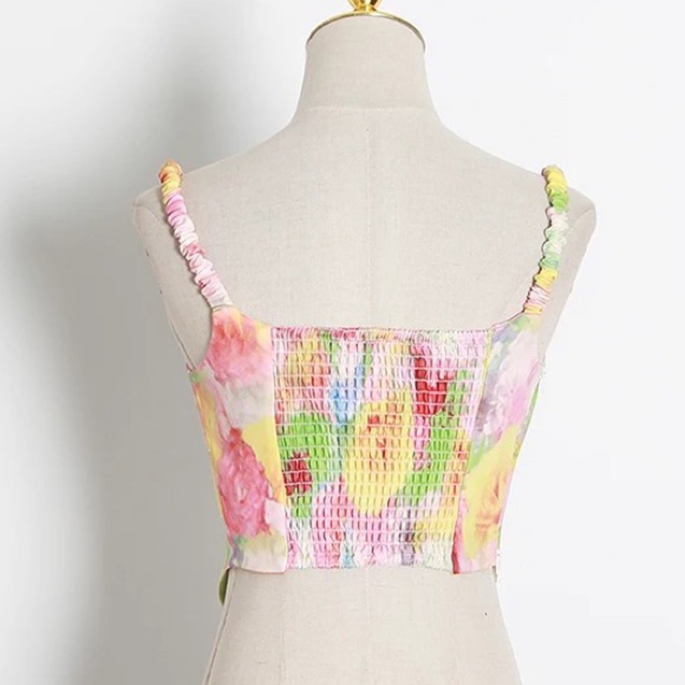 Water Color Multi Color Corset Top - Picture 2 of 8